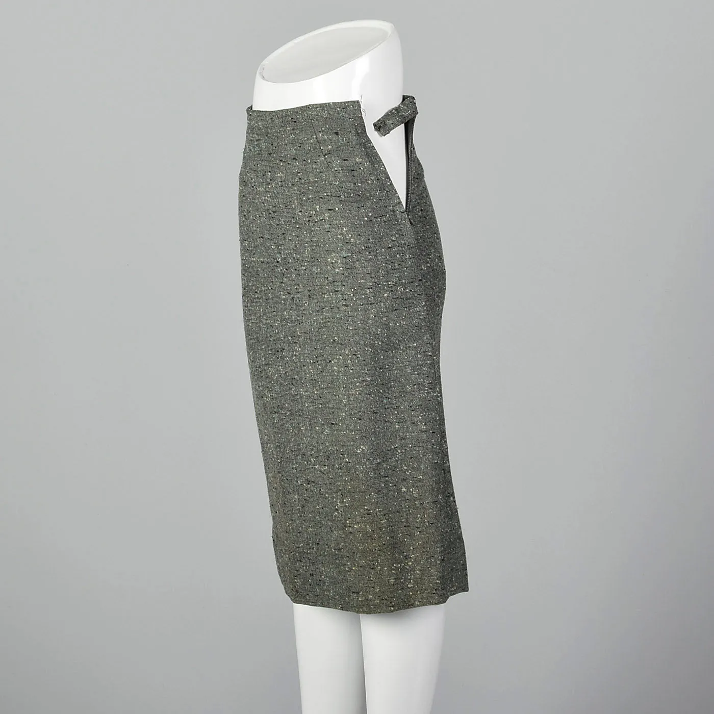 1950s Green Tweed Skirt