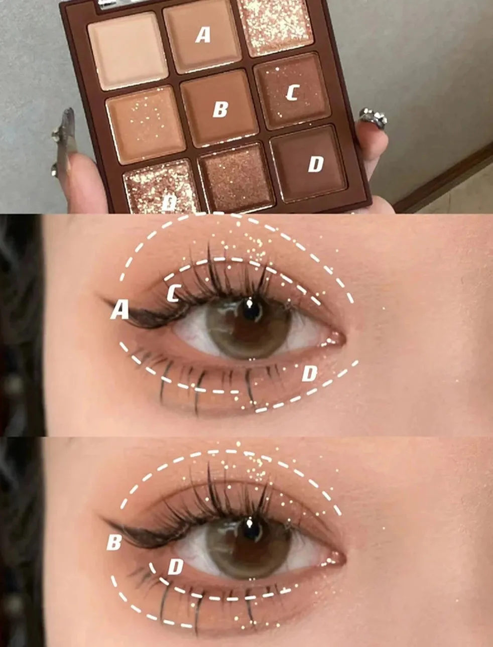 9-Color Eyeshadow Palette Rose Pink Color Pearly Matte Glitter Cosmetics Shiny Eye Shadow Long-lasting Eye Makeup