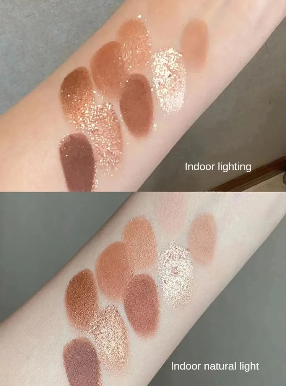 9-Color Eyeshadow Palette Rose Pink Color Pearly Matte Glitter Cosmetics Shiny Eye Shadow Long-lasting Eye Makeup