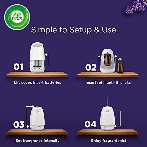 Airwick Essential Mist Automatic Fragrance Mist Diffuser Kit (Machine   Relaxing Lavender refill - 20 ml)