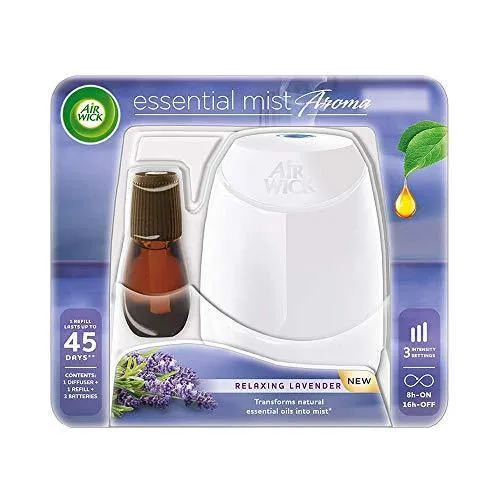 Airwick Essential Mist Automatic Fragrance Mist Diffuser Kit (Machine   Relaxing Lavender refill - 20 ml)