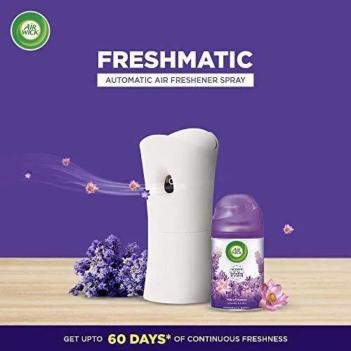 Airwick Freshmatic Automatic Air Freshener Complete Kit [Machine   Hills of Munnar refill - 250 ml]