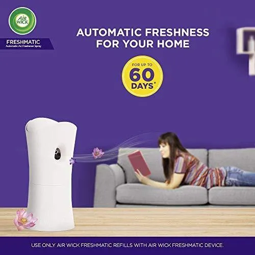 Airwick Freshmatic Automatic Air Freshener Complete Kit [Machine   Hills of Munnar refill - 250 ml]