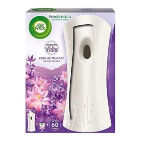Airwick Freshmatic Automatic Air Freshener Complete Kit [Machine   Hills of Munnar refill - 250 ml]