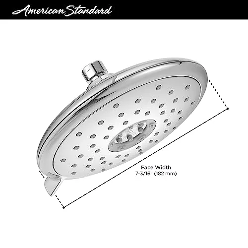 American Standard 9038074.295 Spectra Fixed 4-Function Adjustable Shower Head 7-inch 1.8 GPM, Brushed Nickel