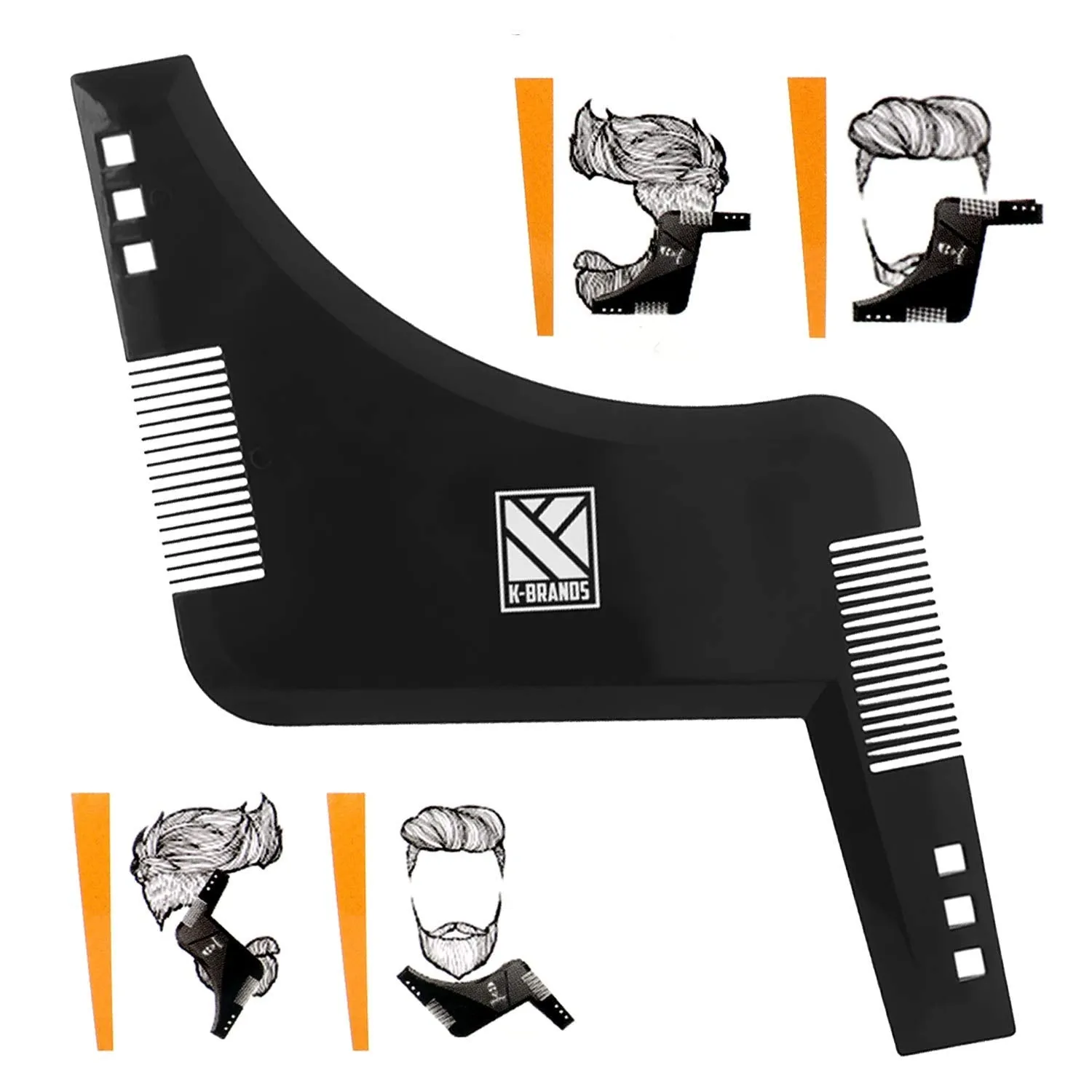 Beard Shaping Tool for Men - Beard Shaper and Styler Template with Comb & Beard Pencil - by K-Brands