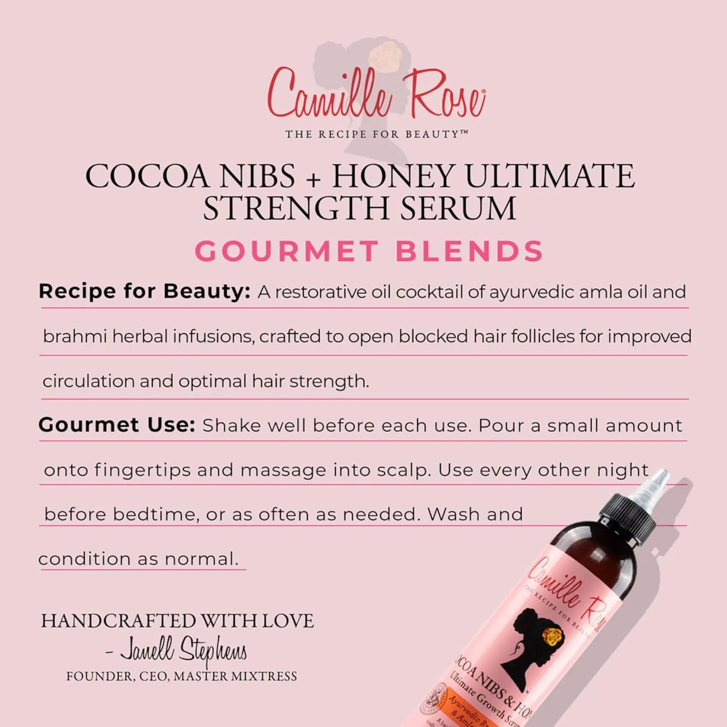 Camille Rose Naturals Cocoa Nibs And Honey Ultimate Strength Serum 240ml