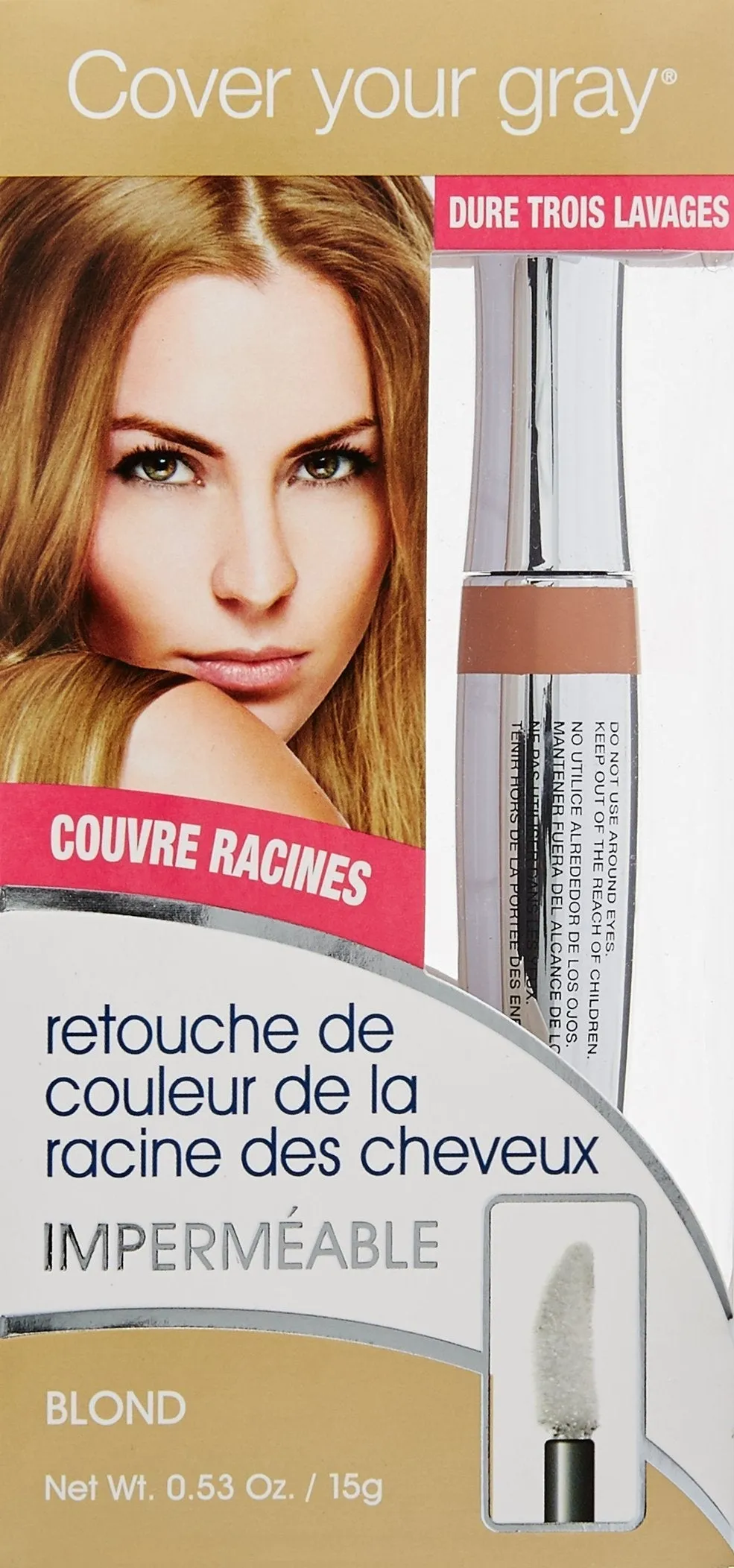 Cover Your Gray Waterproof Root Touch-Up, Light Brown/blonde, 0.53 Ounce