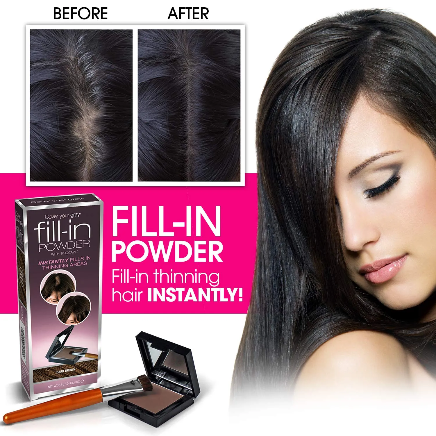 Cover Your Gray Waterproof Root Touch-Up Medium Brown