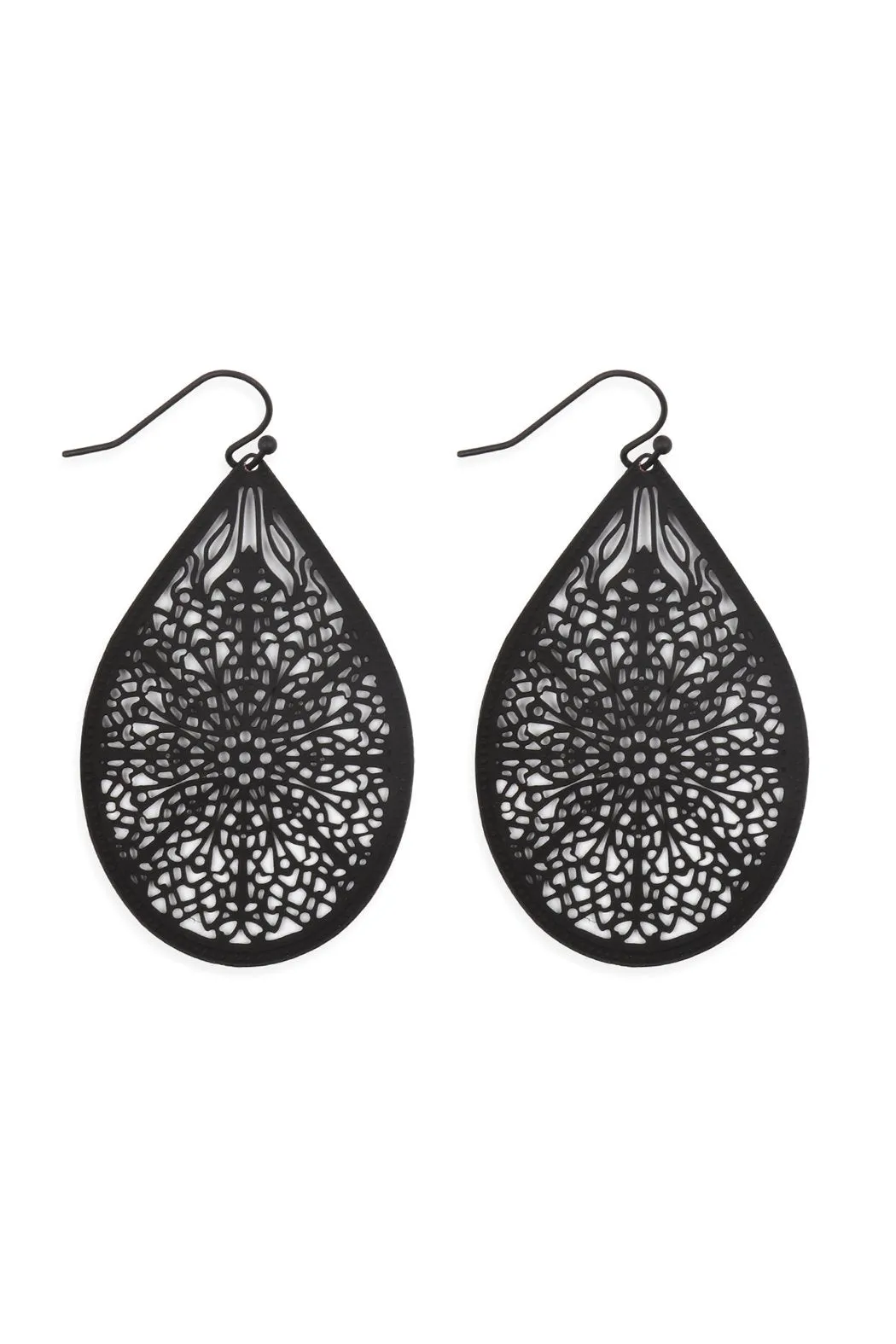 E1094 - Filigree Teardrop Hook Earrings