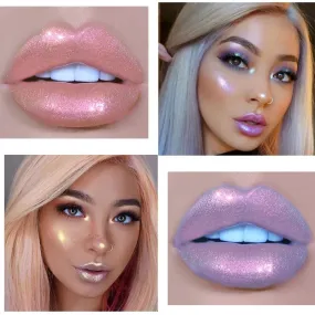 Flytonn- Glitter Liquid Lipstick Lip Plumper Gloss Crystal Glow Laser Holographic Lipsticks Mermaid Pigment Shiny Lipgloss Tube Makeup