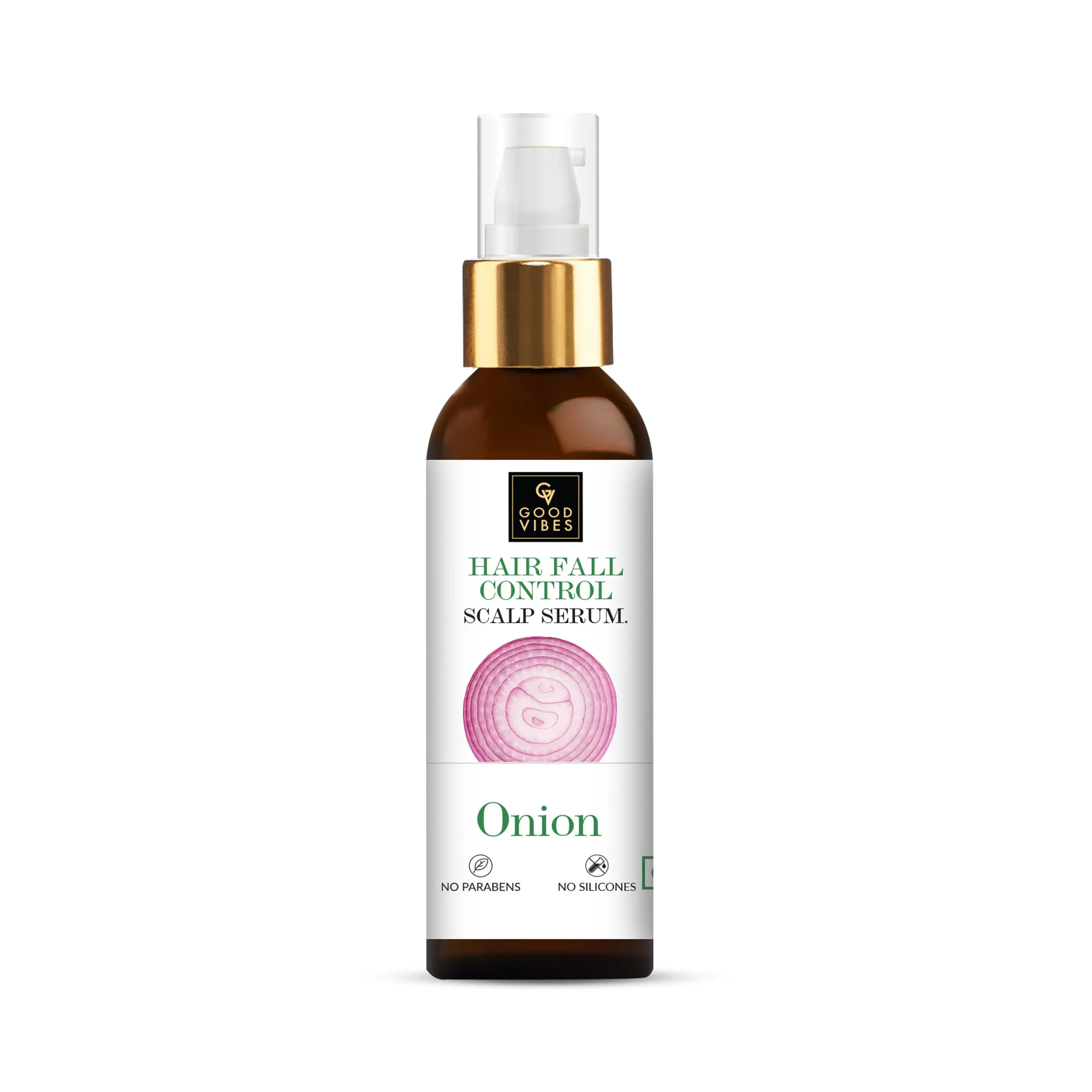 Good Vibes Hair Fall Control Onion Scalp Serum | Onion Extracts | Pea Sprout Extracts | Healthy Hair Growth | Hair Nourishment | Enhances volume | All hair Types - 50ml
