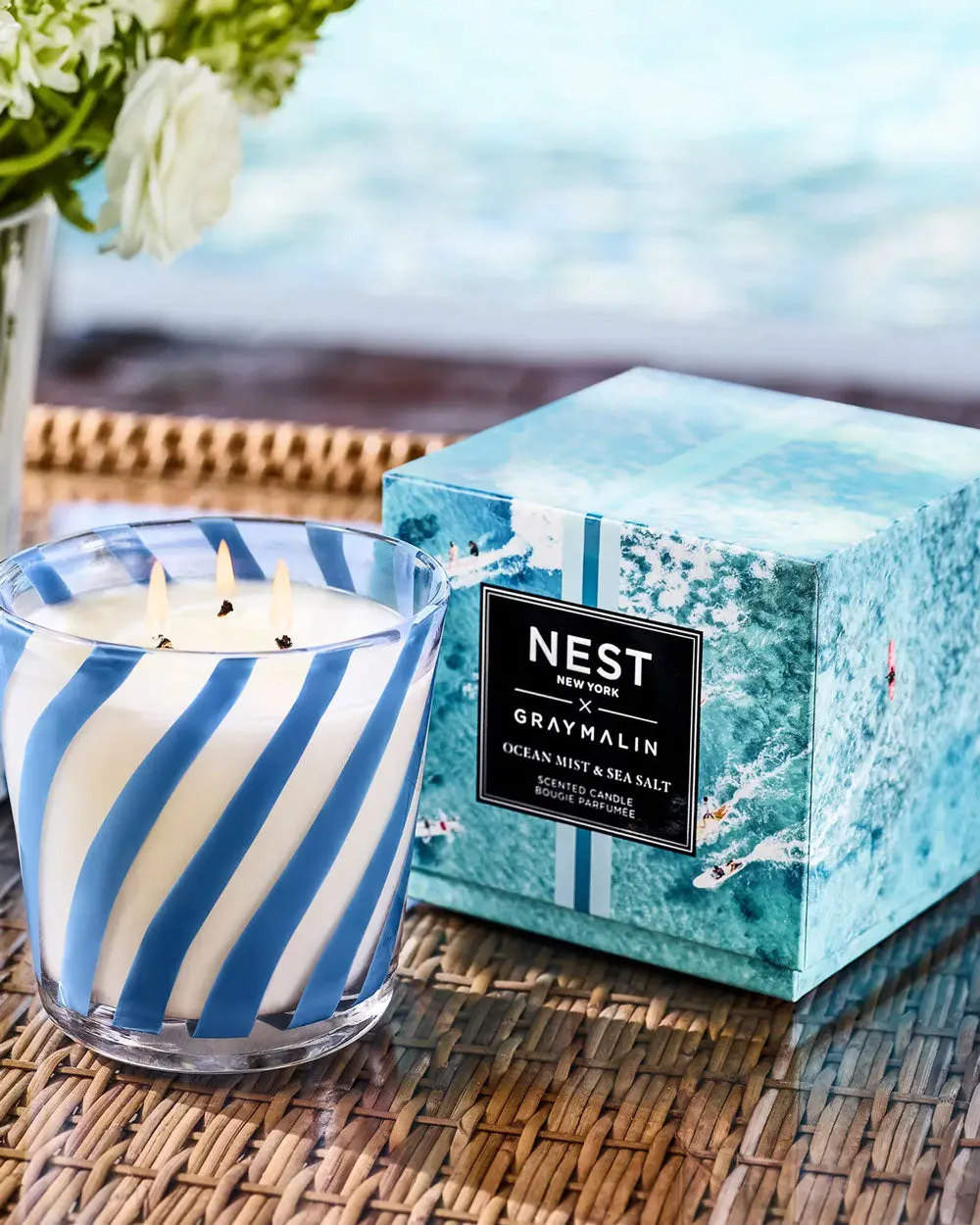 Gray Malin Ocean Mist and Sea Salt 3-Wick Candle