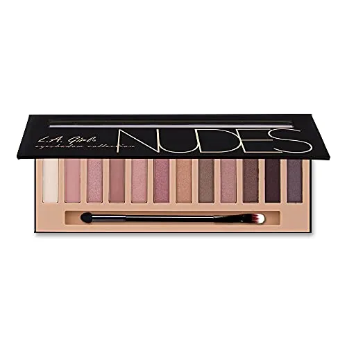L.A Girl Eyeshadow Palette - 12 Shades, High Pigmented, Long Wearing & Easily Blendable, Matte, Shimmery & Metallic Finish, Beauty Brick Nudes - 12g