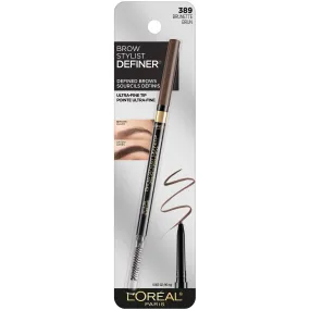 L'Oreal Paris Makeup Brow Stylist Definer Waterproof Eyebrow Pencil, Ultra-Fine Mechanical Pencil, Draws Tiny Brow Hairs and Fills in Sparse Areas and Gaps, Brunette, 0.003 Ounce (1 Count)