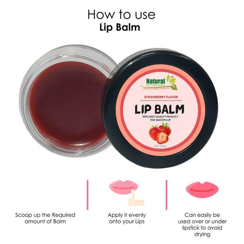 Natural Health and Herbal products Fruit-Infused Lip Care: Strawberry Flavor Maroon Tinted Bright Lips Long Lasting 12 Hrs Miniaturization, Long Lasting, Romantic, Kissable, Smooth Enriched, Care- 8g
