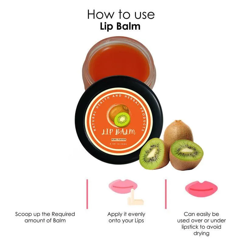Natural Health and Herbal products Kissable Kiwi Lips Balm - Taste the Freshness with Orange Tinted Bright Lips 12 Hrs Miniaturization, Long Lasting, Romantic, Kissable, Smooth Enriched, Lip Care- 8g