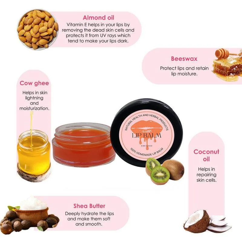 Natural Health and Herbal products Kiwi Crush Lip Butter: Bursting with Fruitiness Bright Lips Long Lasting 12 Hrs Miniaturization, Long Lasting, Romantic, Kissable, Smooth Enriched, Lip Care- 8g