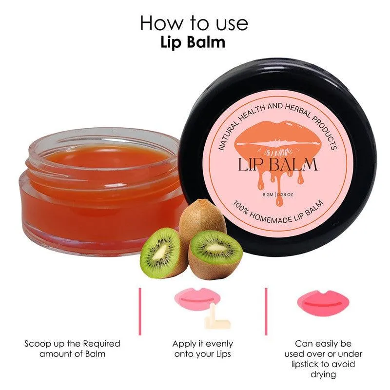 Natural Health and Herbal products Kiwi Kisses Lip Saver: Smooth, Soft, and Irresistible Bright lips 12 Hours 12 Hrs Miniaturization, Long Lasting, Romantic, Kissable, Smooth Enriched, Lip Care- 8g