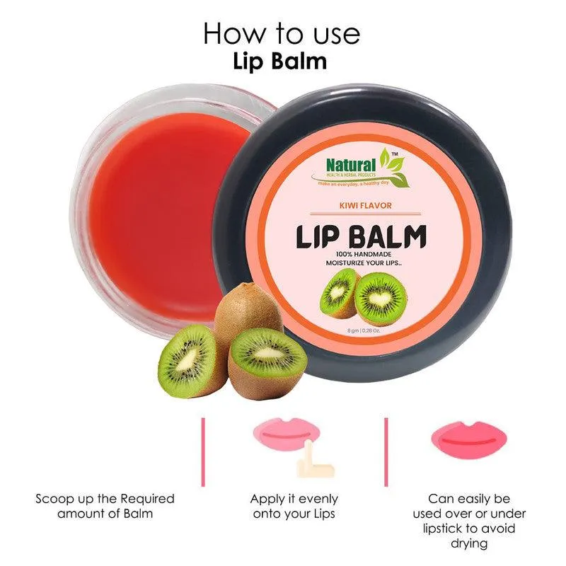 Natural Health and Herbal products Luscious Kiwi Kiss Lip Balm: Nourishing and Colorful 12 Hour Moisturization 12 Hrs Miniaturization, Long Lasting, Romantic, Kissable, Smooth Enriched, Lip Care- 8g