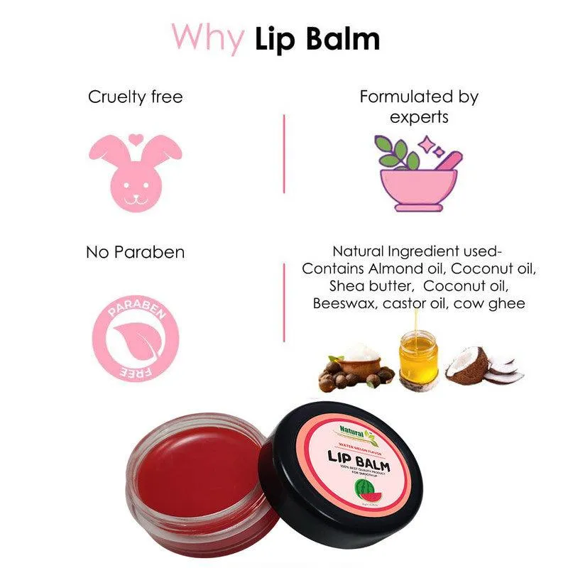 Natural Health and Herbal products Red Water-Melon Lip Balm: Flavorful Protection for Your Lips SPF Protection 12 Hrs Miniaturization, Long Lasting, Romantic, Kissable, Smooth Enriched, LipCare- 8g