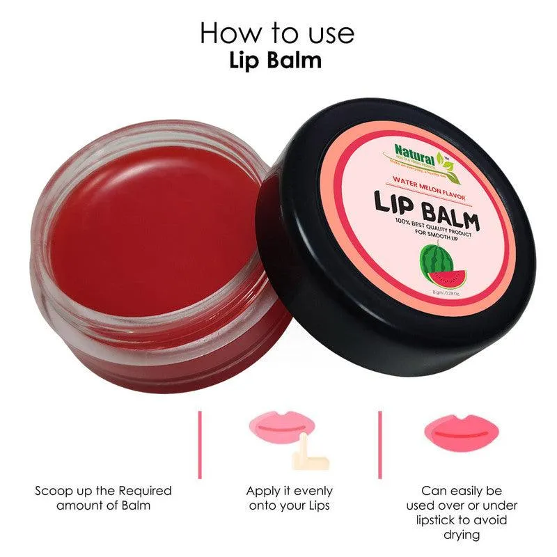 Natural Health and Herbal products Red Water-Melon Lip Balm: Flavorful Protection for Your Lips SPF Protection 12 Hrs Miniaturization, Long Lasting, Romantic, Kissable, Smooth Enriched, LipCare- 8g