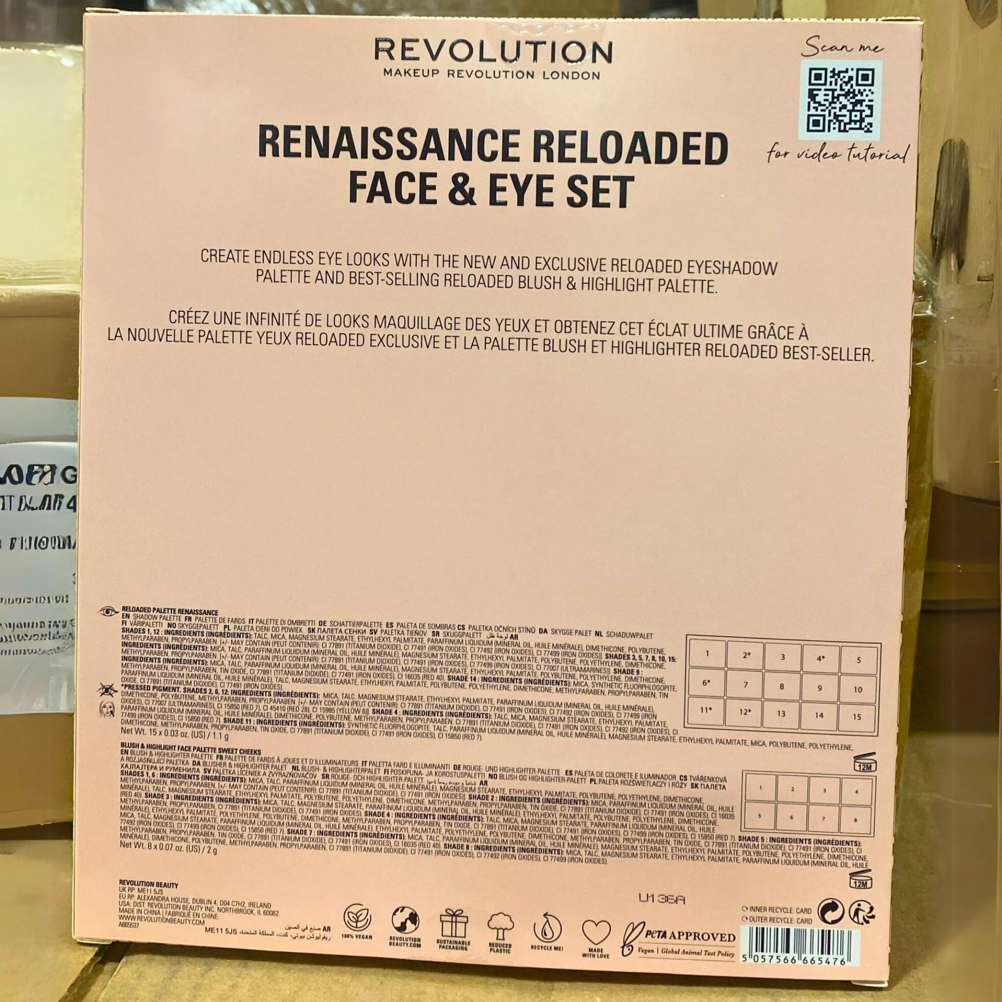 Revolution Makeup London Renaissance Reloaded Face & Eye Set Eyeshadow, Blush and Highlight (24 Pcs Lot)