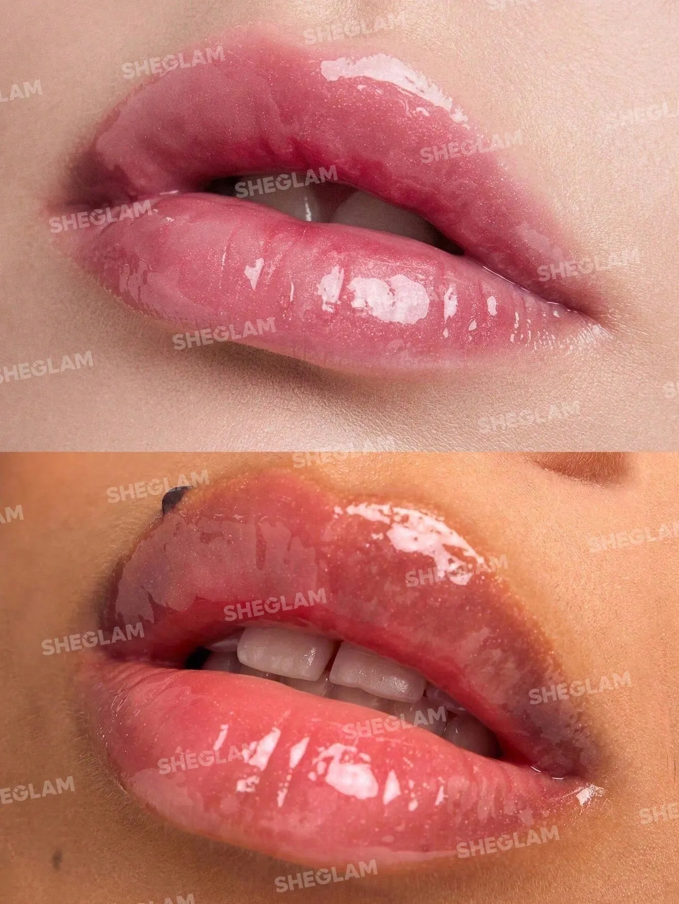 SHEGLAM Power Bouquet Lip Gloss -Power Petals  Shiny Tinted Moisturizing Lip Gloss Plumping Non-Sticky Lip Oil Repairing Cherry Blossom Extract Lip Care