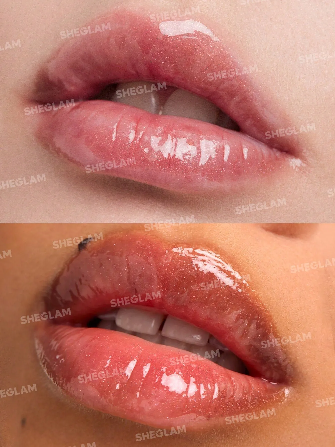 SHEGLAM Power Bouquet Lip Gloss -Power Petals  Shiny Tinted Moisturizing Lip Gloss Plumping Non-Sticky Lip Oil Repairing Cherry Blossom Extract Lip Care