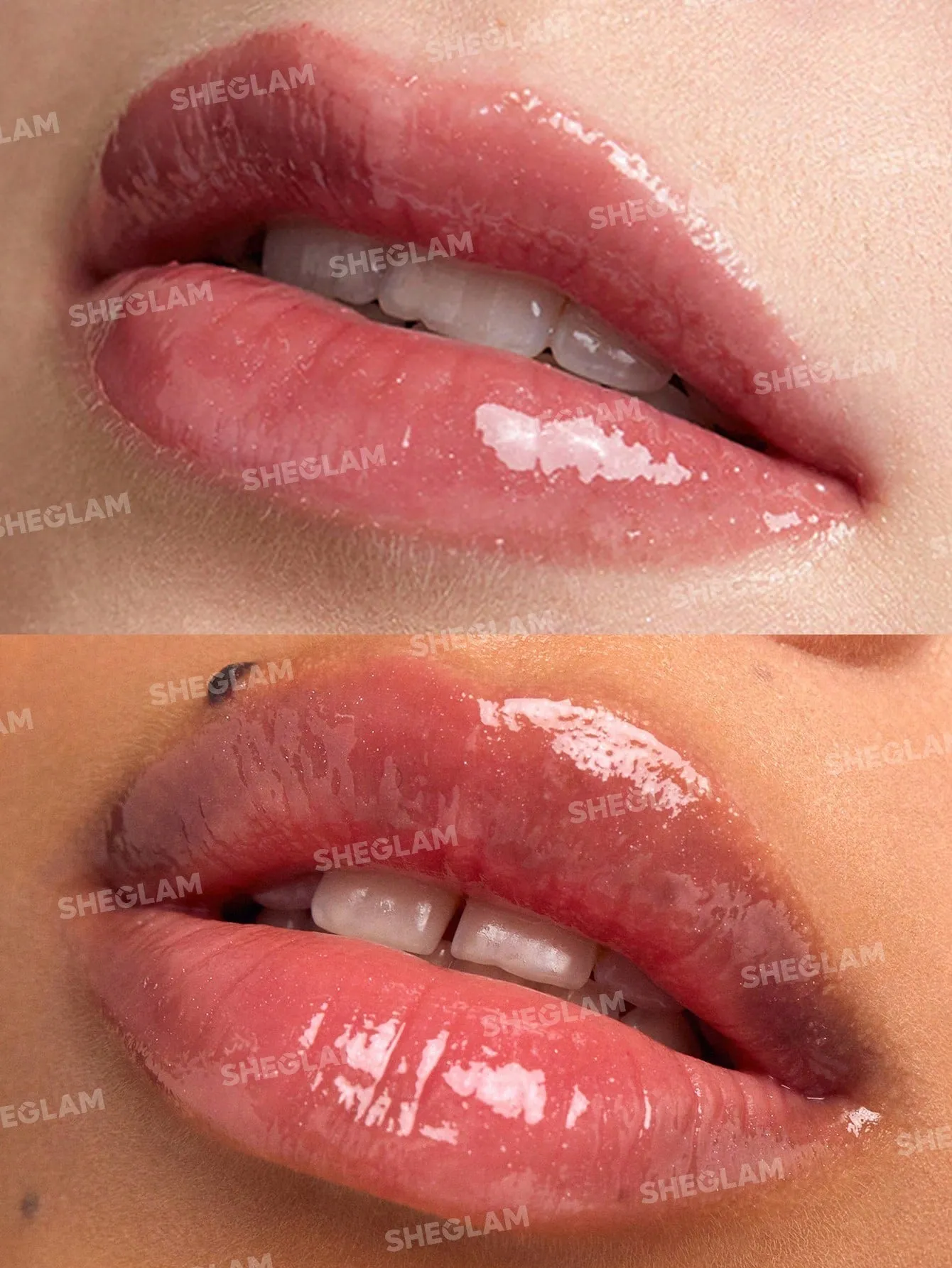 SHEGLAM Power Bouquet Lip Gloss -Power Petals  Shiny Tinted Moisturizing Lip Gloss Plumping Non-Sticky Lip Oil Repairing Cherry Blossom Extract Lip Care