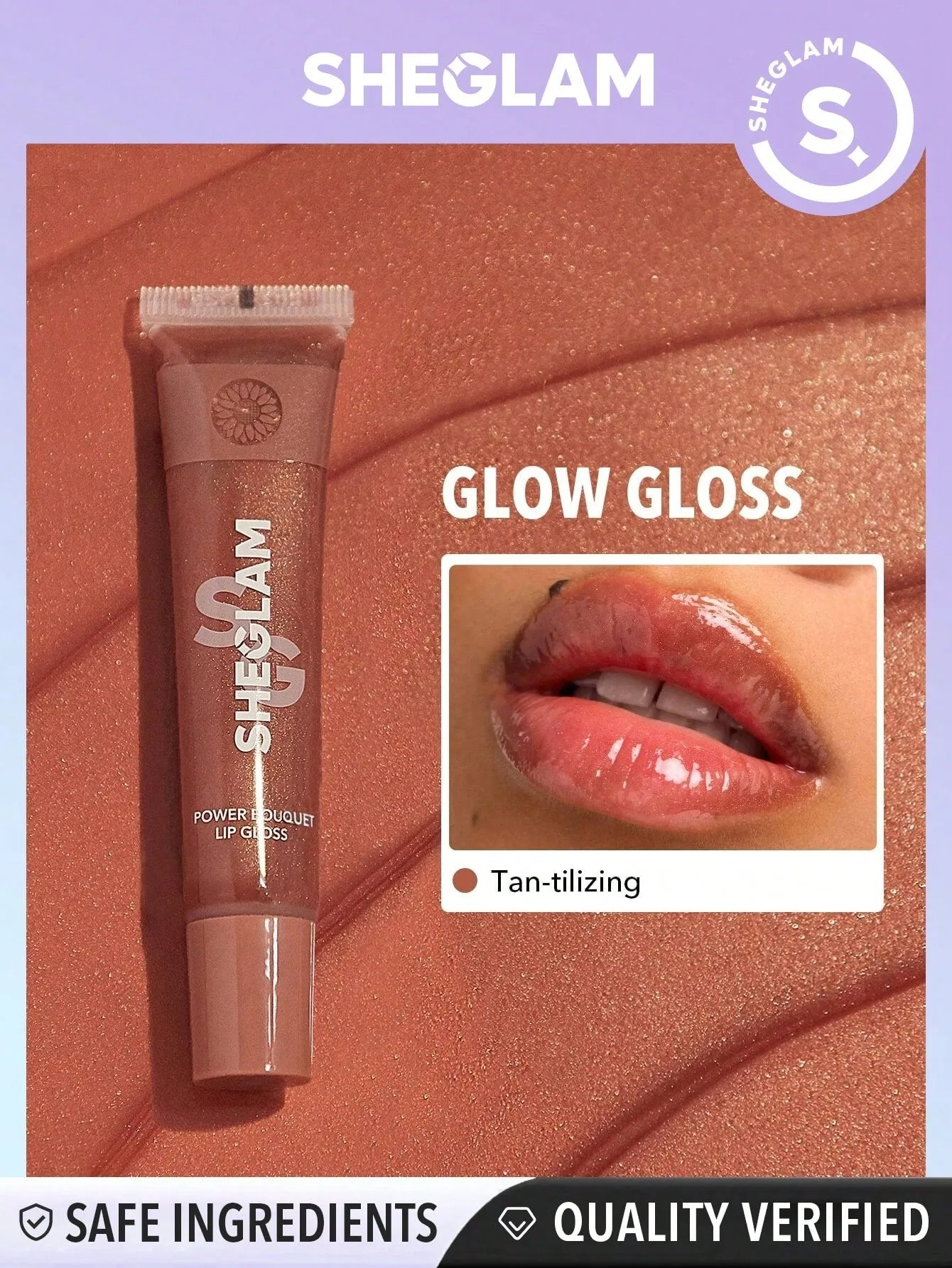 SHEGLAM Power Bouquet Lip Gloss -Power Petals  Shiny Tinted Moisturizing Lip Gloss Plumping Non-Sticky Lip Oil Repairing Cherry Blossom Extract Lip Care