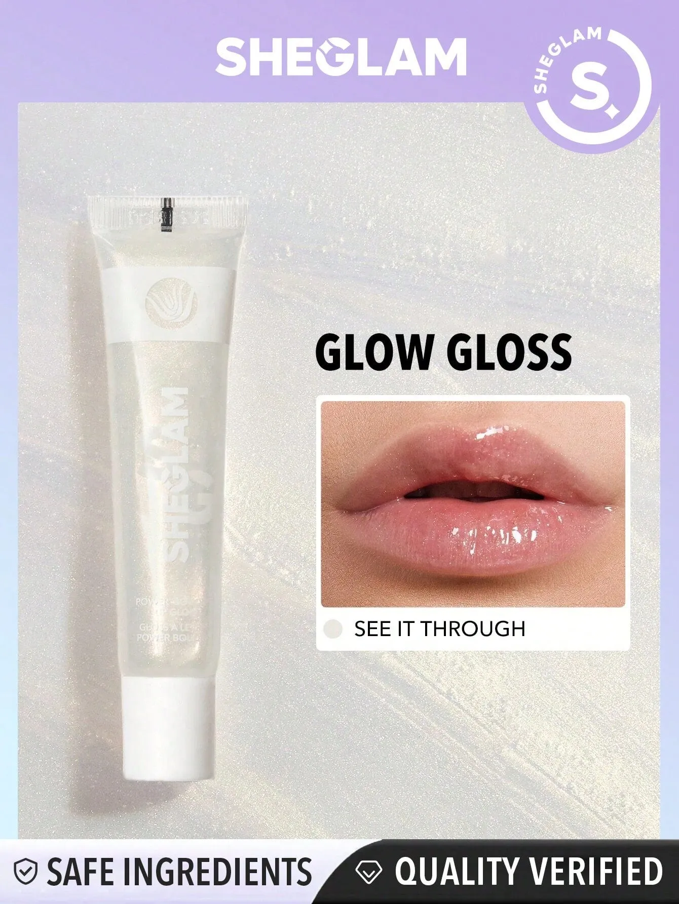 SHEGLAM Power Bouquet Lip Gloss -Power Petals  Shiny Tinted Moisturizing Lip Gloss Plumping Non-Sticky Lip Oil Repairing Cherry Blossom Extract Lip Care